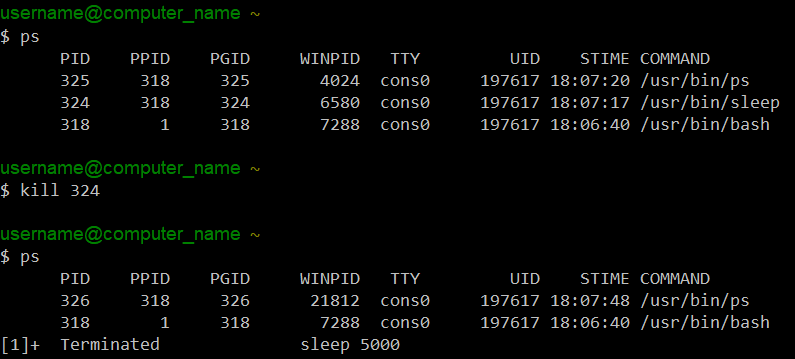 la commande kill permet de terminer un processus Linux